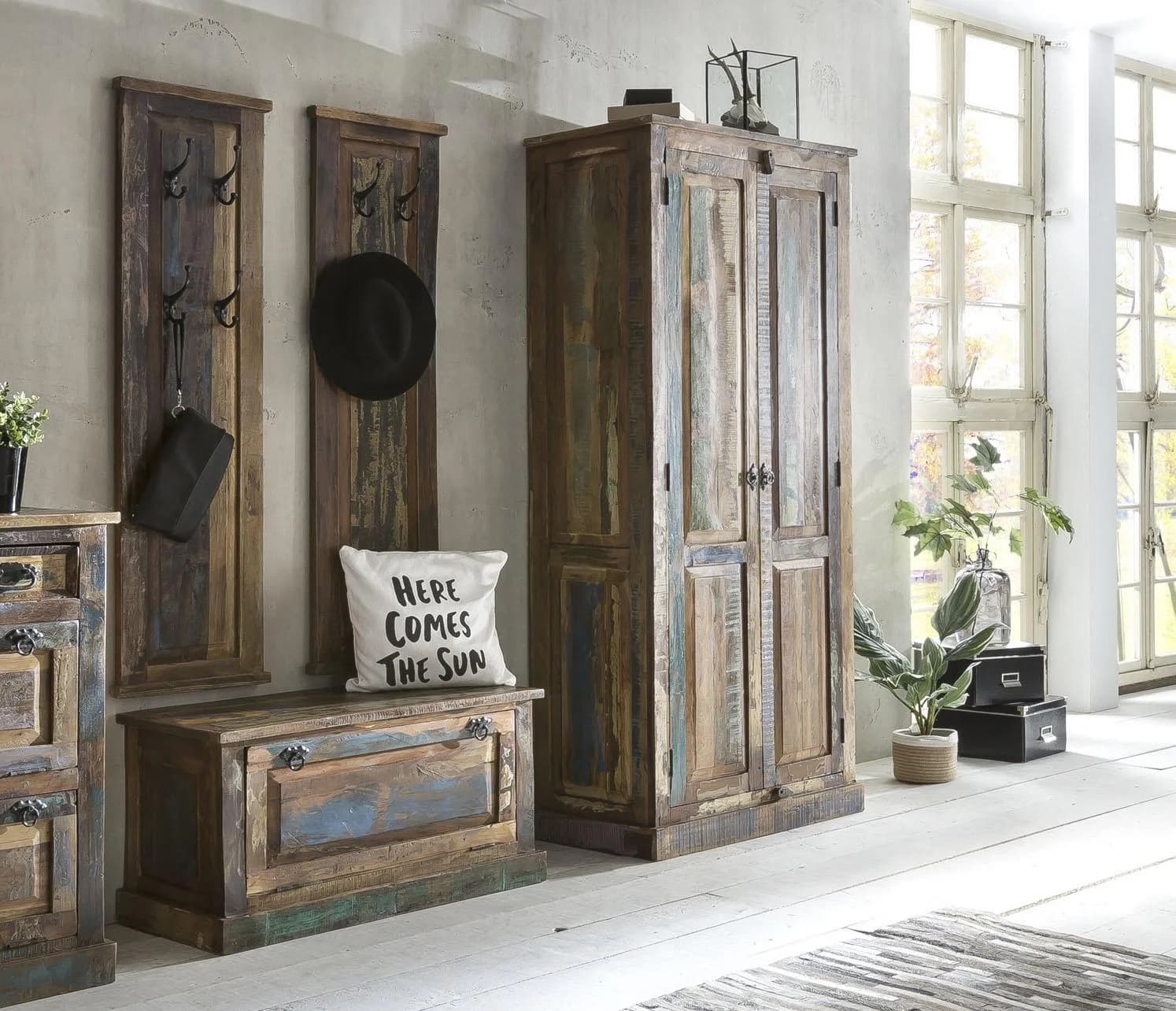 Garderoben-Set SIT Riverboat bunt 3-teilig Massivholz