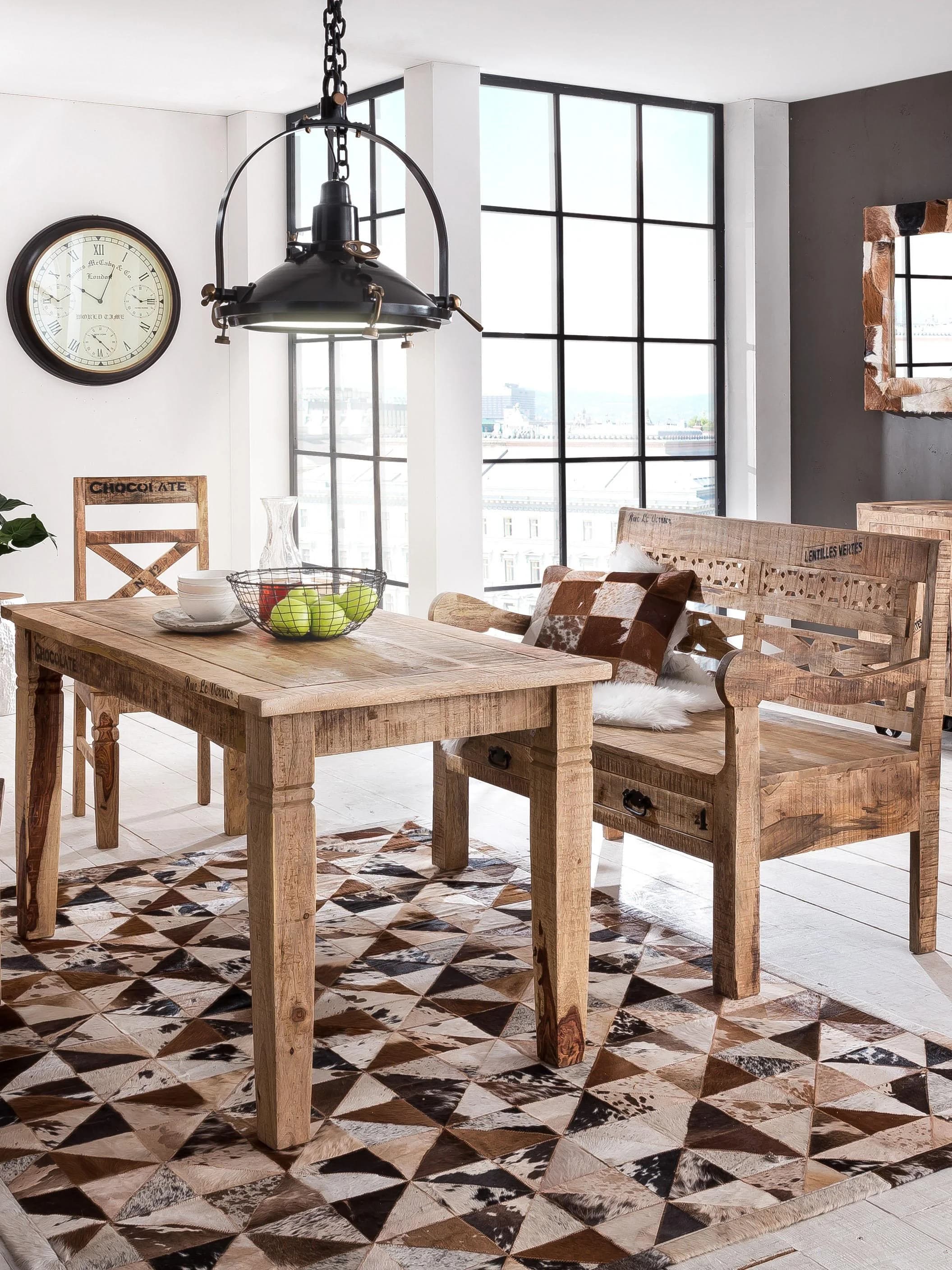 SIT Esstisch Rustic Massivholz Vintage Shabby-Chic