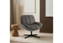 CARO-Möbel Sessel TINOS Loungesessel Velour Stoffbezug Dunkelgrau Bild 2