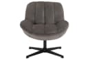 CARO-Möbel Sessel TINOS Loungesessel Velour Stoffbezug Dunkelgrau Bild 3