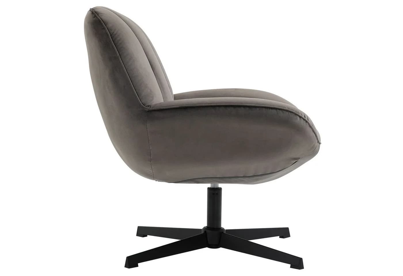CARO-Möbel Sessel TINOS Loungesessel Velour Stoffbezug Dunkelgrau - Bild 4
