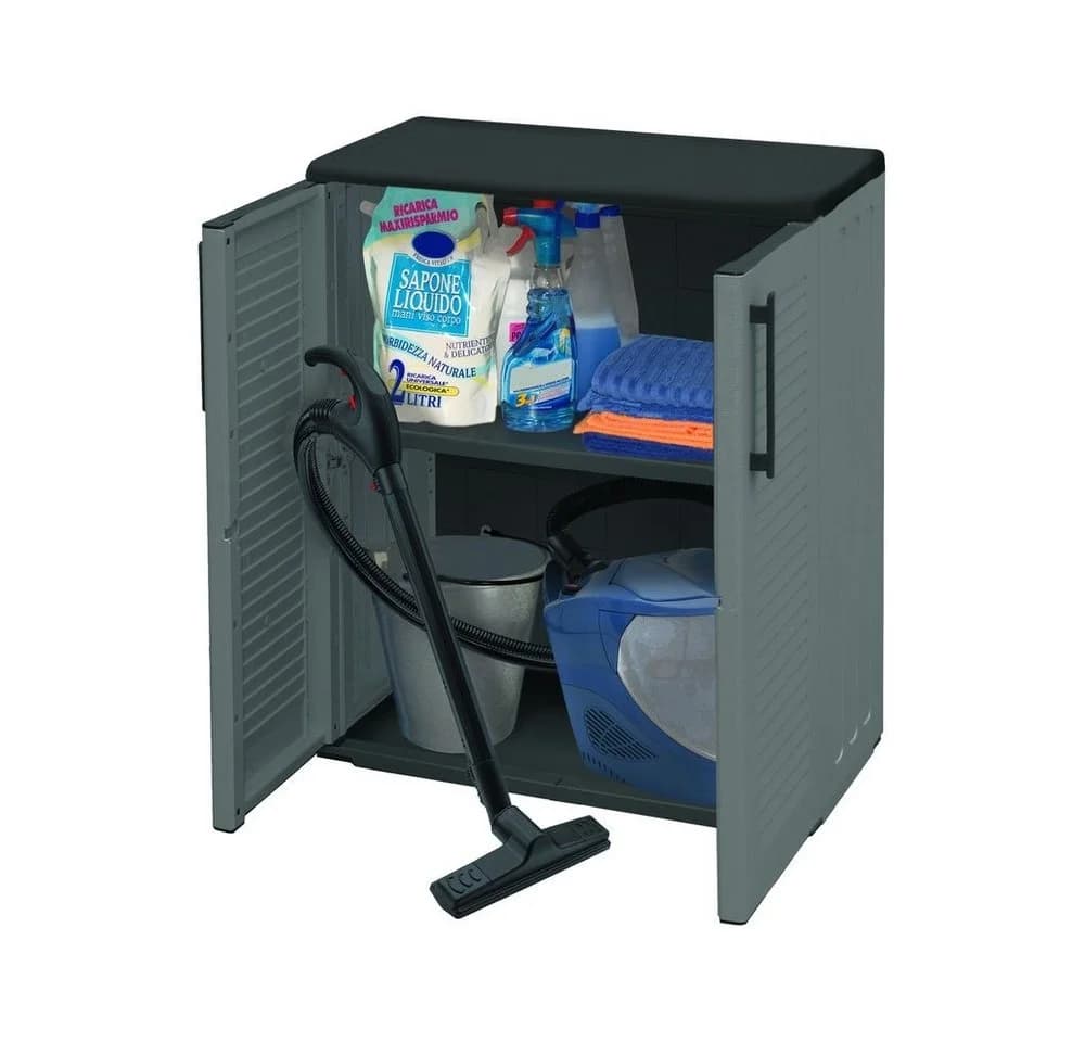 GarPet Gartenschrank Wetterfest Grau Kunststoff 68x37x84 cm - Bild 2
