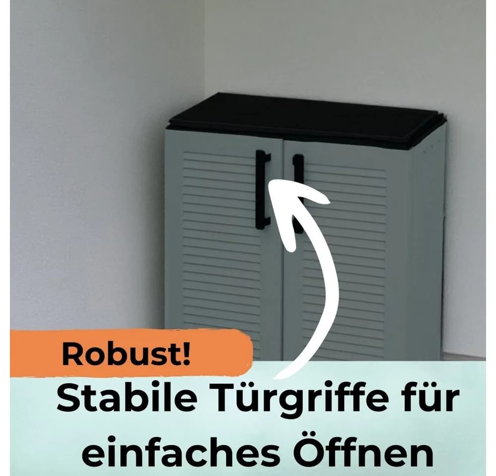 GarPet Gartenschrank Wetterfest Grau Kunststoff 68x37x84 cm - Bild 4