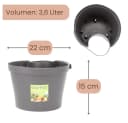 GarPet Blumentopf für Regenrohr Grau - Pflanzgefäß ohne Bohren Bild 1