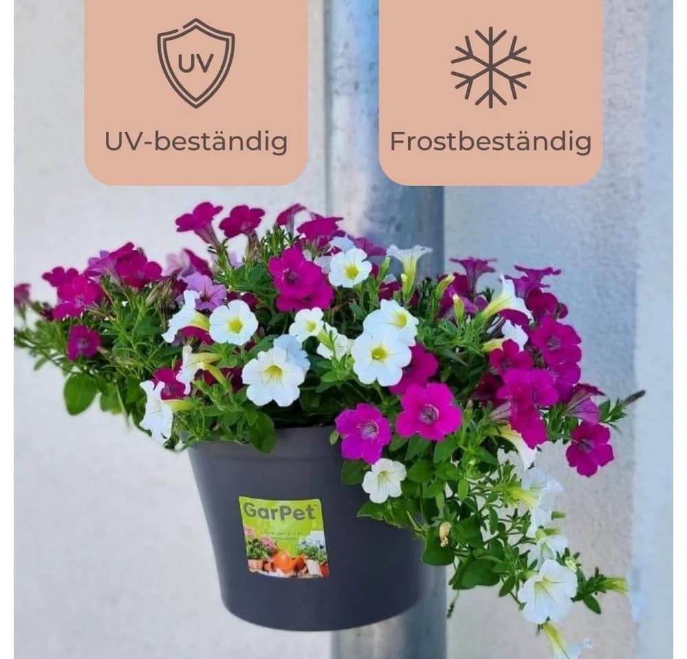 GarPet Blumentopf für Regenrohr Grau - Pflanzgefäß ohne Bohren - Bild 3