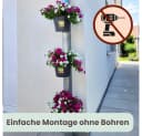 GarPet Blumentopf für Regenrohr Grau - Pflanzgefäß ohne Bohren Bild 5