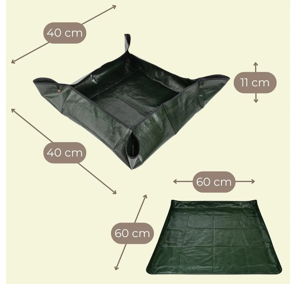 GarPet Pflanztisch 2er Set Pflanzen Umtopfmatte Wasserdicht Grün Faltbar