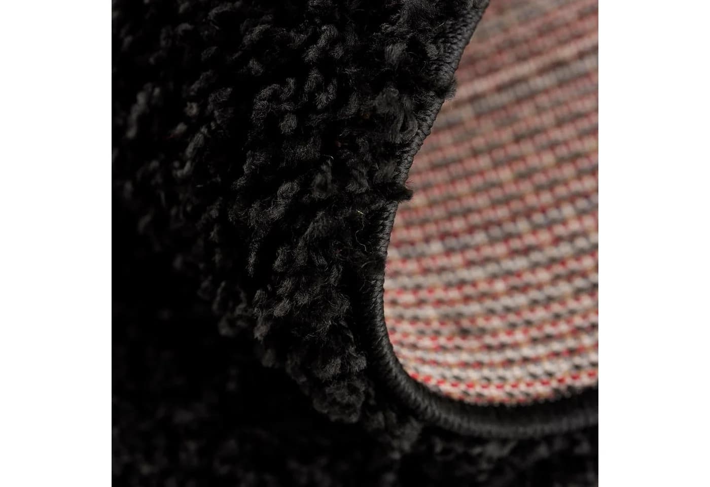 SANAT LOCA Hochflor-Teppich Schwarz Rund 80cm - Bild 1