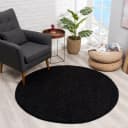 SANAT LOCA Hochflor-Teppich Schwarz Rund 80cm Bild 4