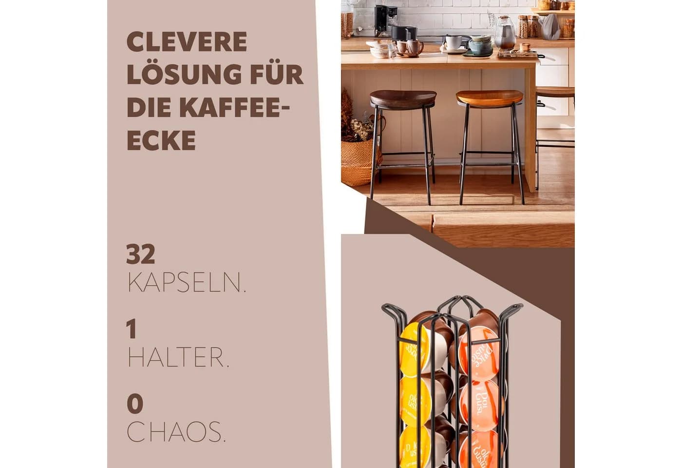 eluno Kapselspender für Dolce Gusto Kapseln, Schwarz, 360° Drehfunktion - Bild 3