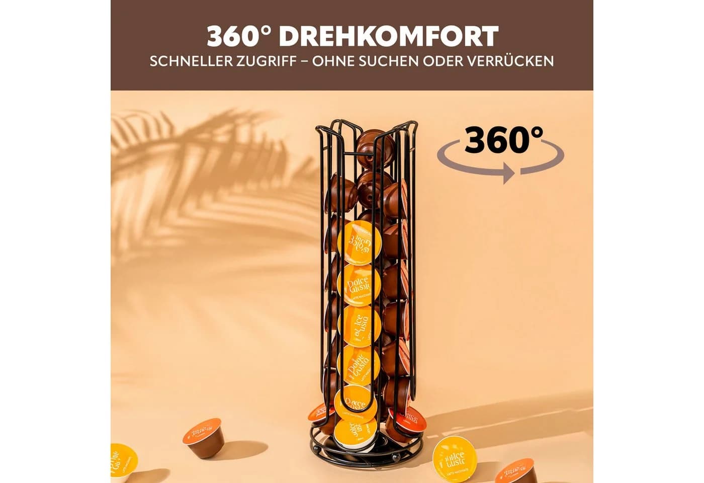 eluno Kapselspender für Dolce Gusto Kapseln, Schwarz, 360° Drehfunktion - Bild 5