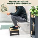eluno Toilettenhocker Bambus Schwarz Zusammenklappbar Bild 1