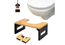 eluno Toilettenhocker Bambus Schwarz Zusammenklappbar Bild 2