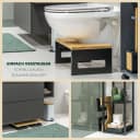 eluno Toilettenhocker Bambus Schwarz Zusammenklappbar Bild 5