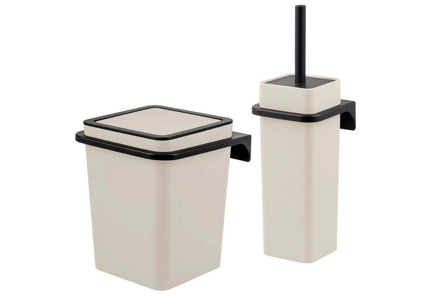 bremermann Badaccessoire-Set 2tlg. SAVONA Softtouch Beige/Schwarz - Bild 2