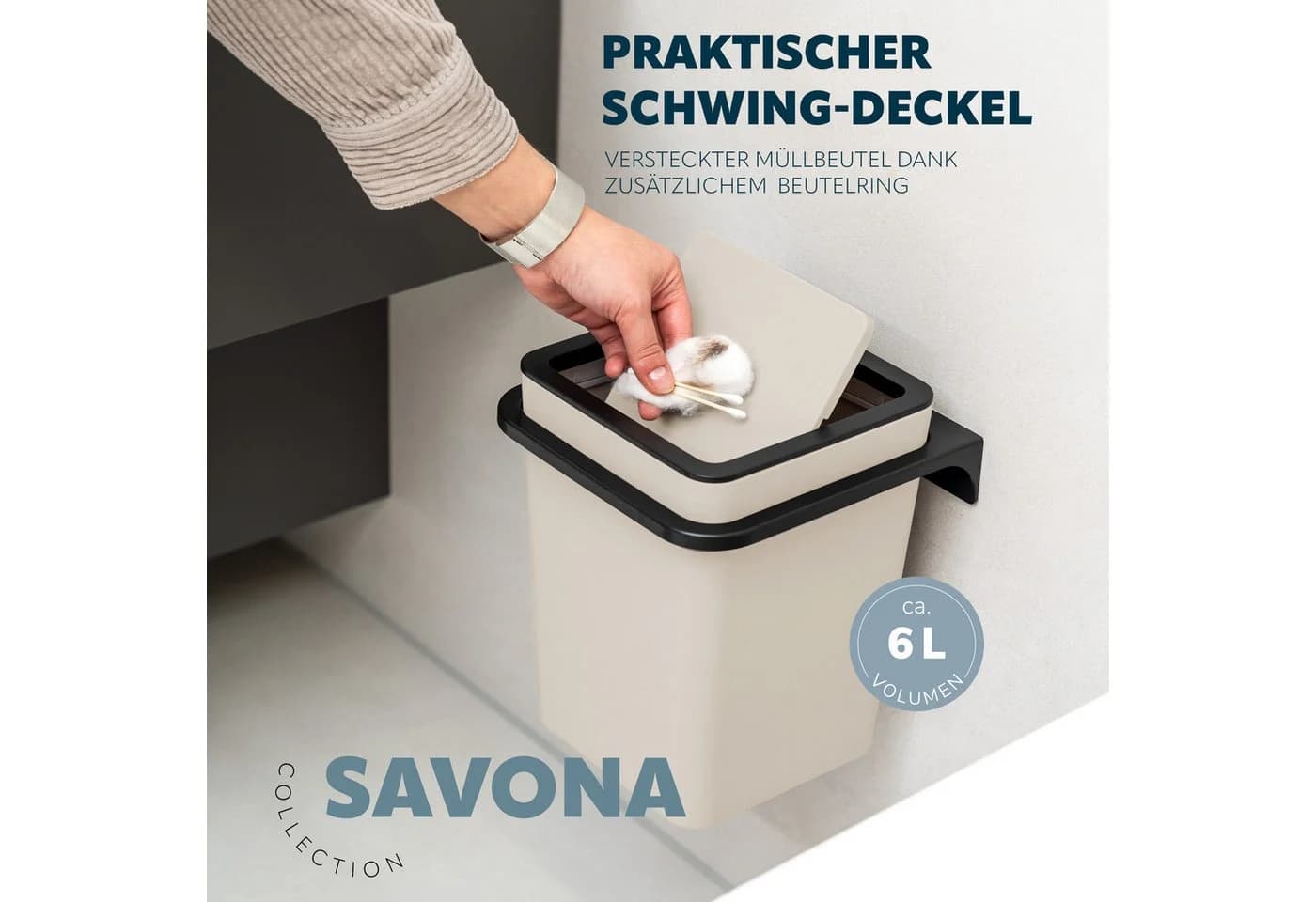 bremermann Badaccessoire-Set 2tlg. SAVONA Softtouch Beige/Schwarz - Bild 5