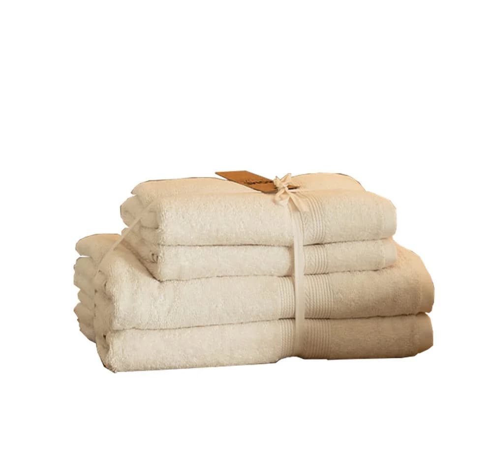HOME DELUXE Handtuch Set 6-tlg. Baumwolle Beige/Grau/Blau - Bild 2