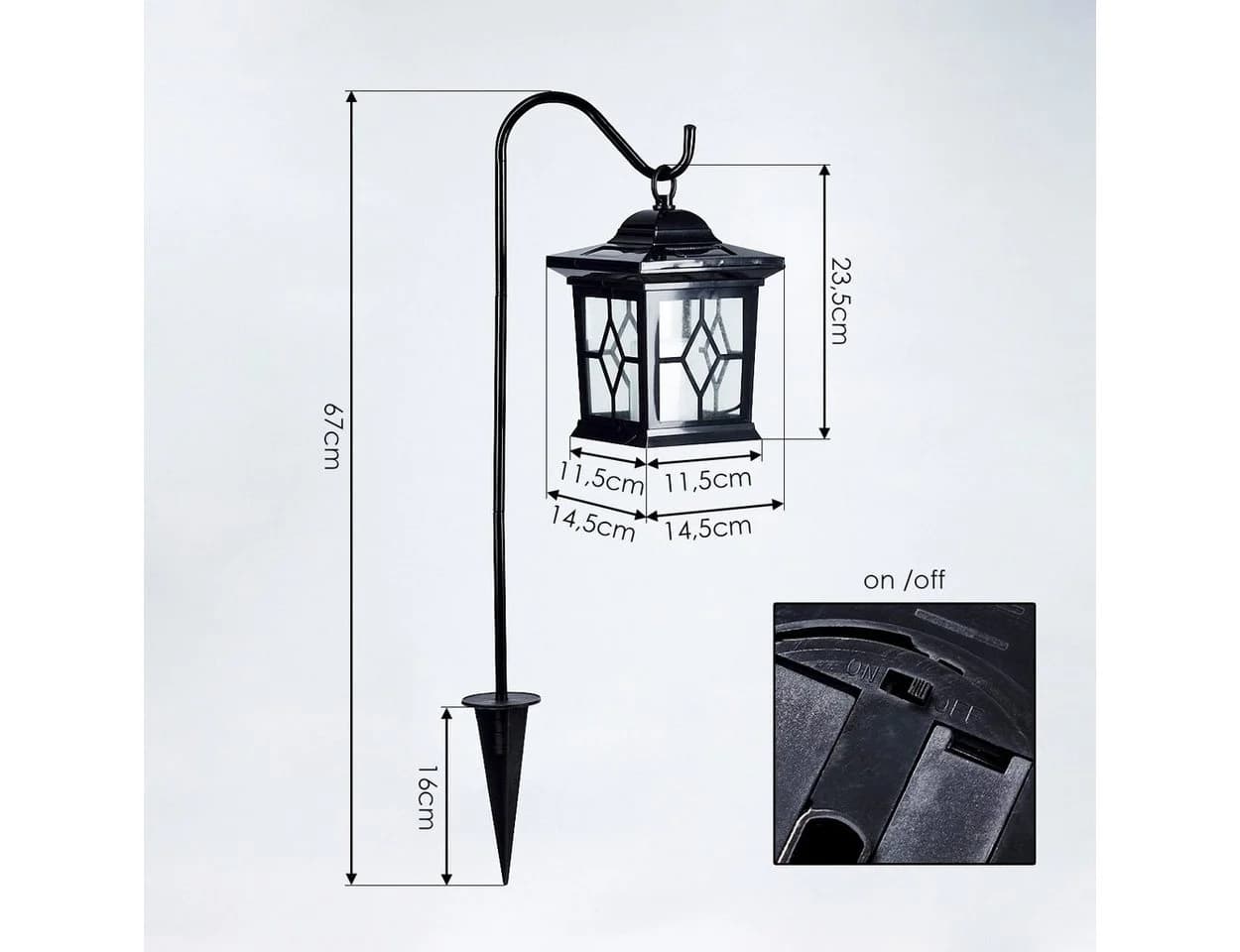 hofstein LED Solarleuchte Garten schwarz Metall - Bild 4