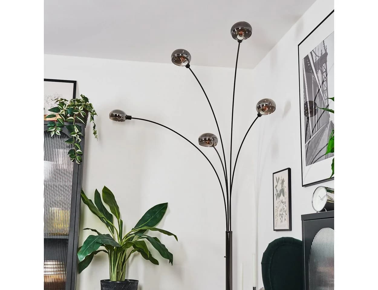 hofstein Stehlampe Retro/Vintage-Design, verstellbar, Marmorfuß