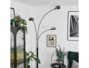 hofstein Stehlampe Schwarz/Chrom/Rauch Marmorfuß E14 verstellbar Bild 1