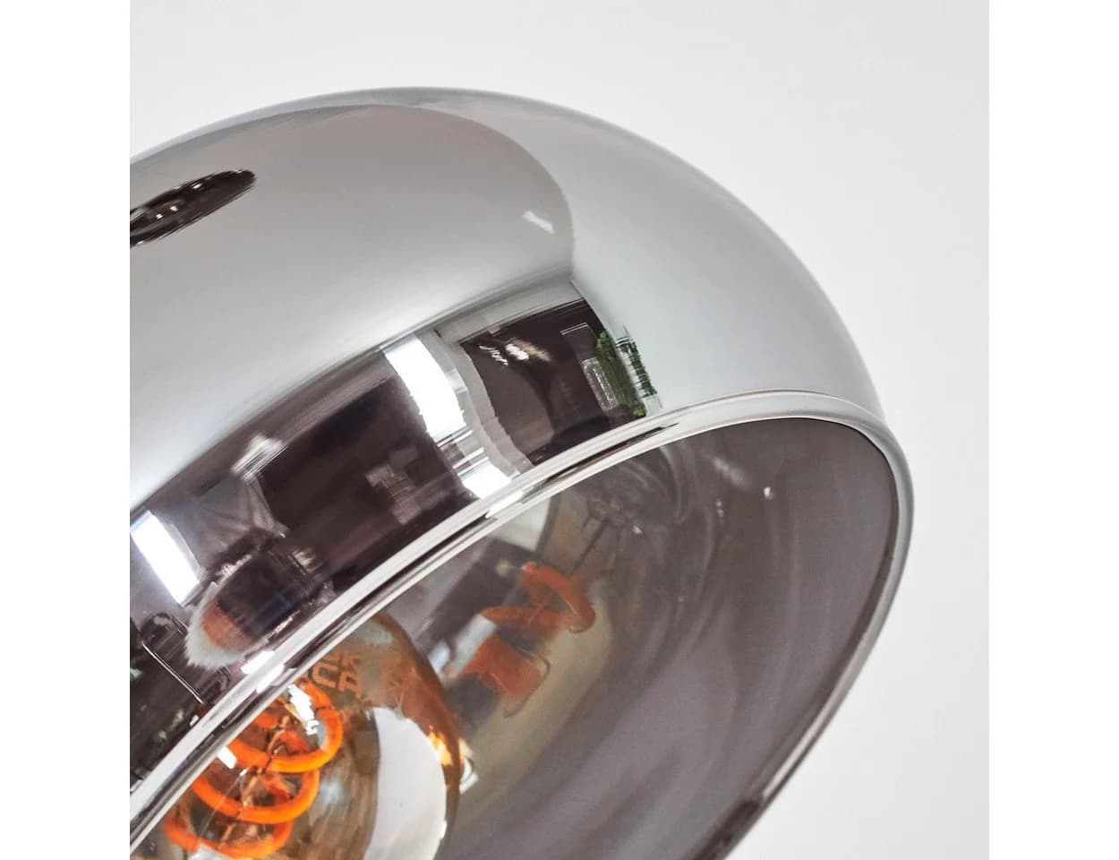 hofstein Stehlampe Schwarz/Chrom/Rauch Marmorfuß E14 verstellbar - Bild 3