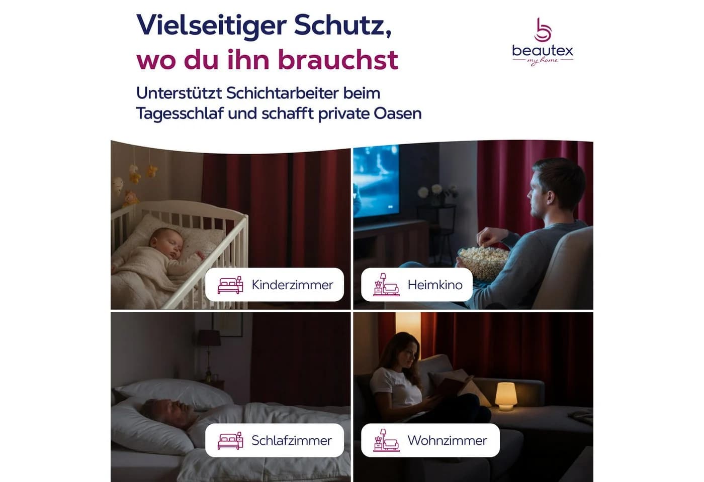 Beautex Verdunkelungsvorhang Ösen blickdicht rot - Bild 4