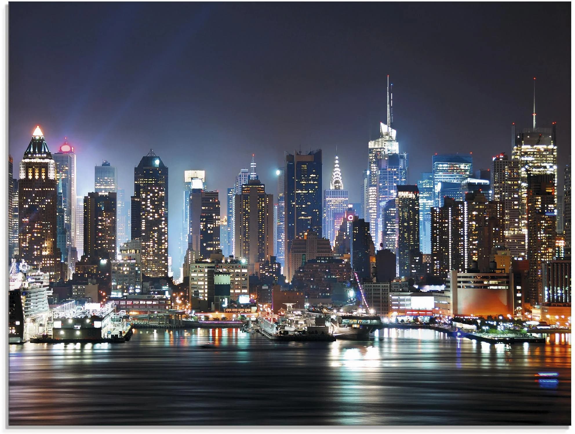 Artland Glasbild New York City Times Square Blau