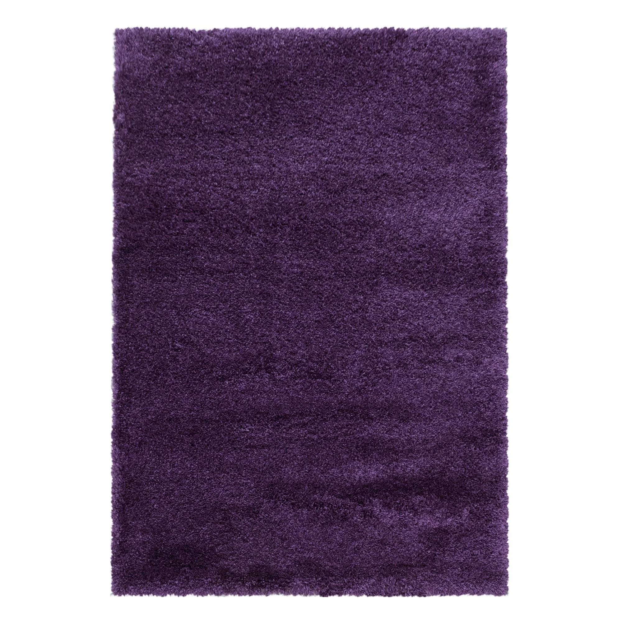 AYYILDIZ Teppiche FLUFFY 3500 Hochflor-Teppich Lila Uni