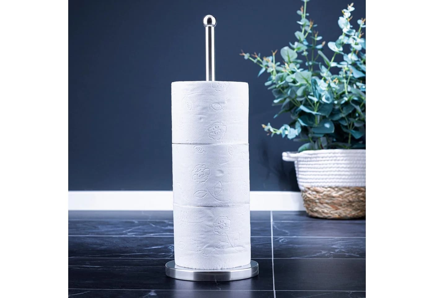 Gravidus Toiletten-Ersatzrollenhalter Edelstahl WC Ständer Silber - Bild 2