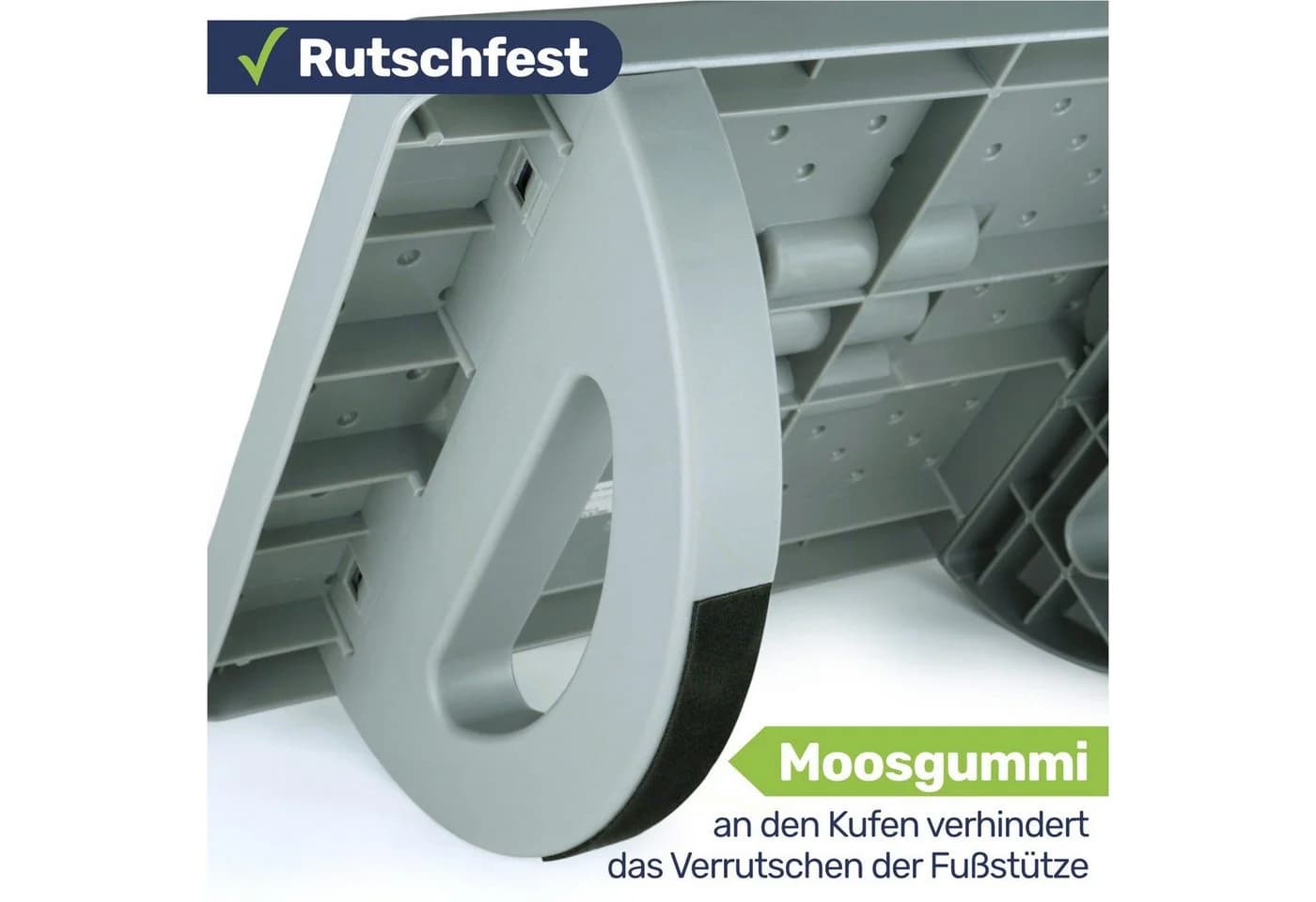 Gravidus Fußhocker Ergonomische Fußablage mit Rollenmassage Schwarz - Bild 3
