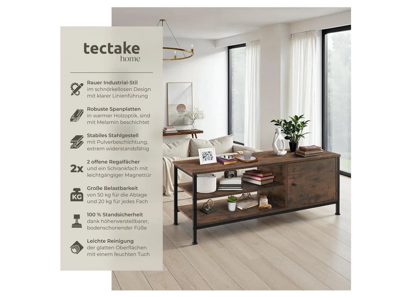 tectake Lowboard TV-Regal Industrial Style