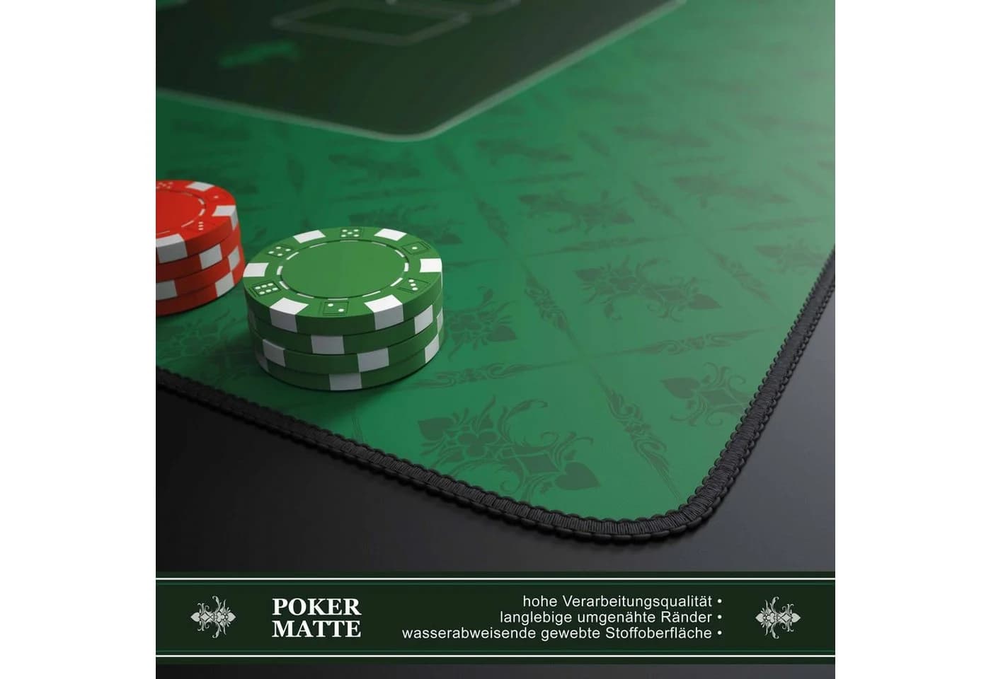 CSL Pokermatte XXL Profi Tischauflage 100x60cm Gummiunterseite - Bild 3