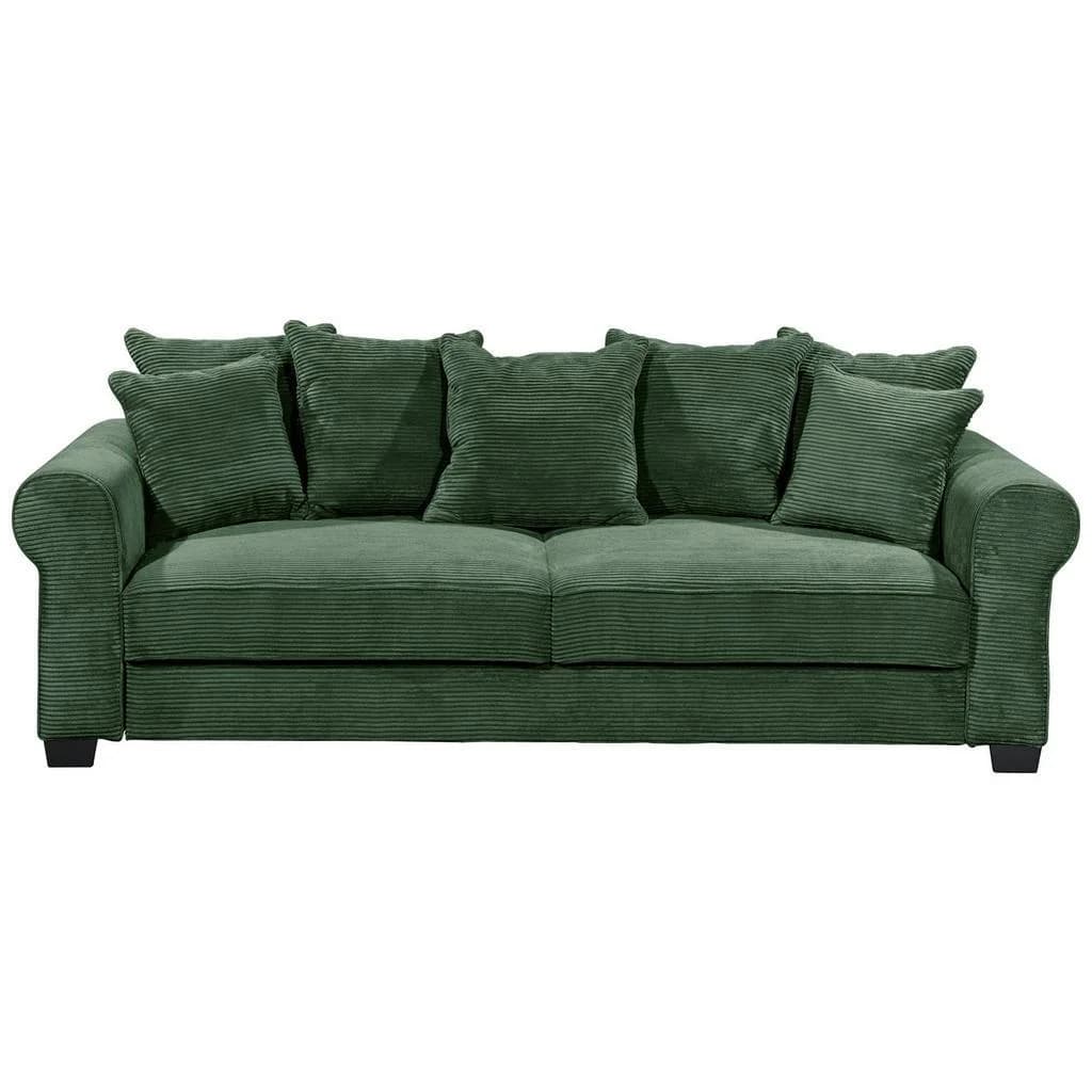 Hom'in Schlafsofa Dunkelgrün 2-Sitzer mit Bettkasten