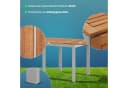 KHG Ausziehbare Gartentisch Eukalyptus Aluminium Grau Bild 4