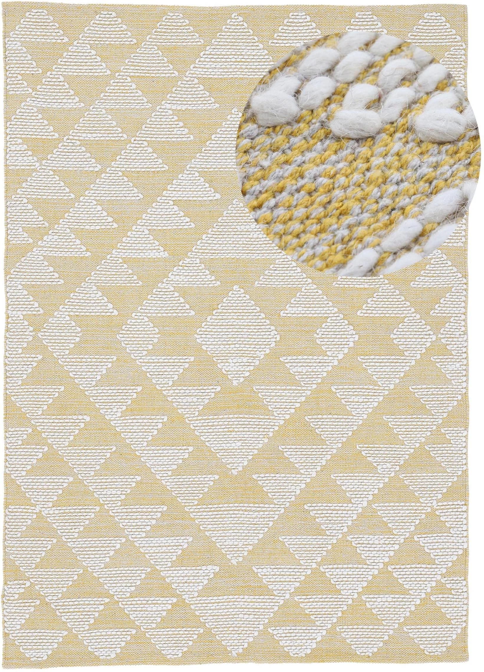 CarpetFine Kelim Durry Teppich Gelb Handgewebt Geometrisch