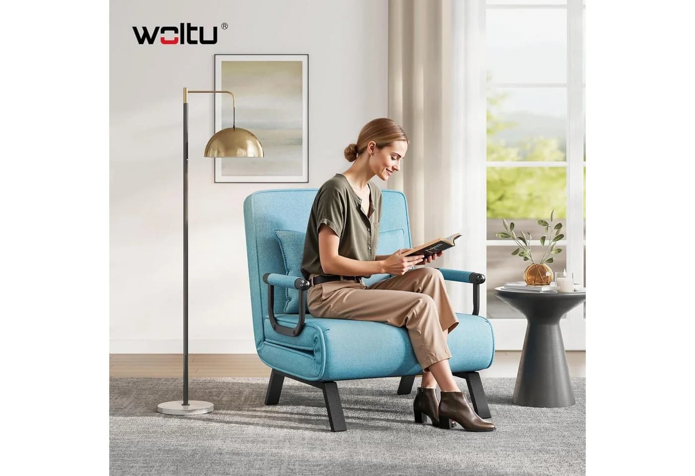 Woltu Schlafsofa 3-in-1 Blau - Bild 1