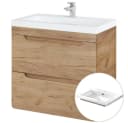 Lomadox Waschtisch LUTON-56-CRAFT mit Keramikbecken Wotaneiche Bild 2
