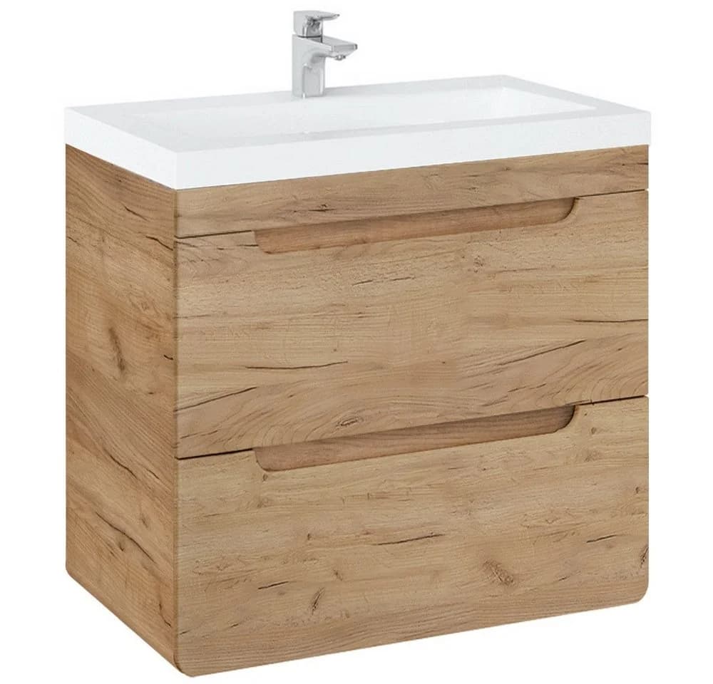 Lomadox Waschtisch LUTON-56-CRAFT mit Keramikbecken Wotaneiche - Bild 3