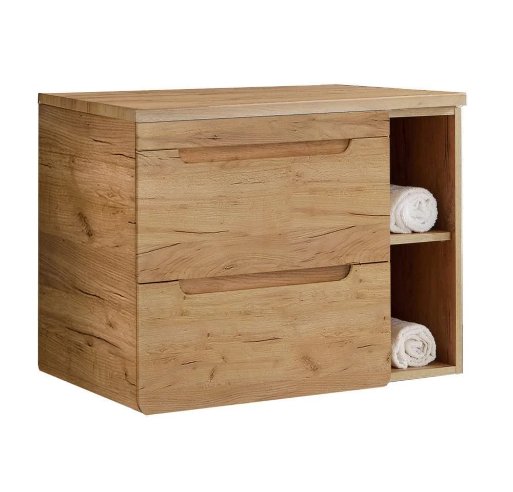 Lomadox Waschbeckenschrank LUTON-56-CRAFT 81 cm Wotan Eiche Nb. - Bild 1