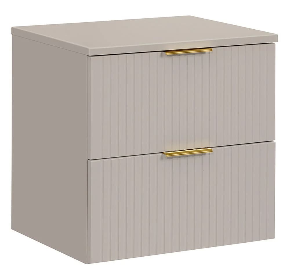 Lomadox Waschtischschrank ADELAIDE-56 Cashmere Rillenoptik Softclose - Bild 2