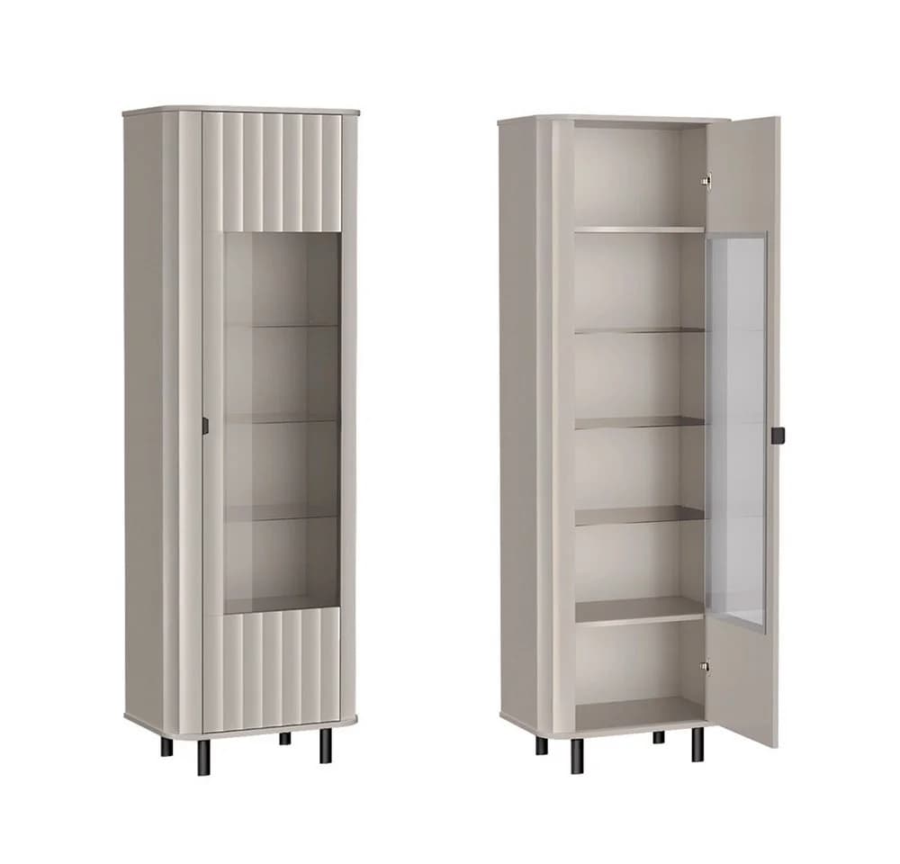 Lomadox Wohnzimmer-Set NASHVILLE-161 Taupe Wellenoptik 3-teilig - Bild 3
