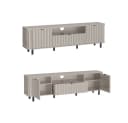Lomadox Wohnzimmer-Set NASHVILLE-161 Taupe Wellenoptik 3-teilig Bild 4