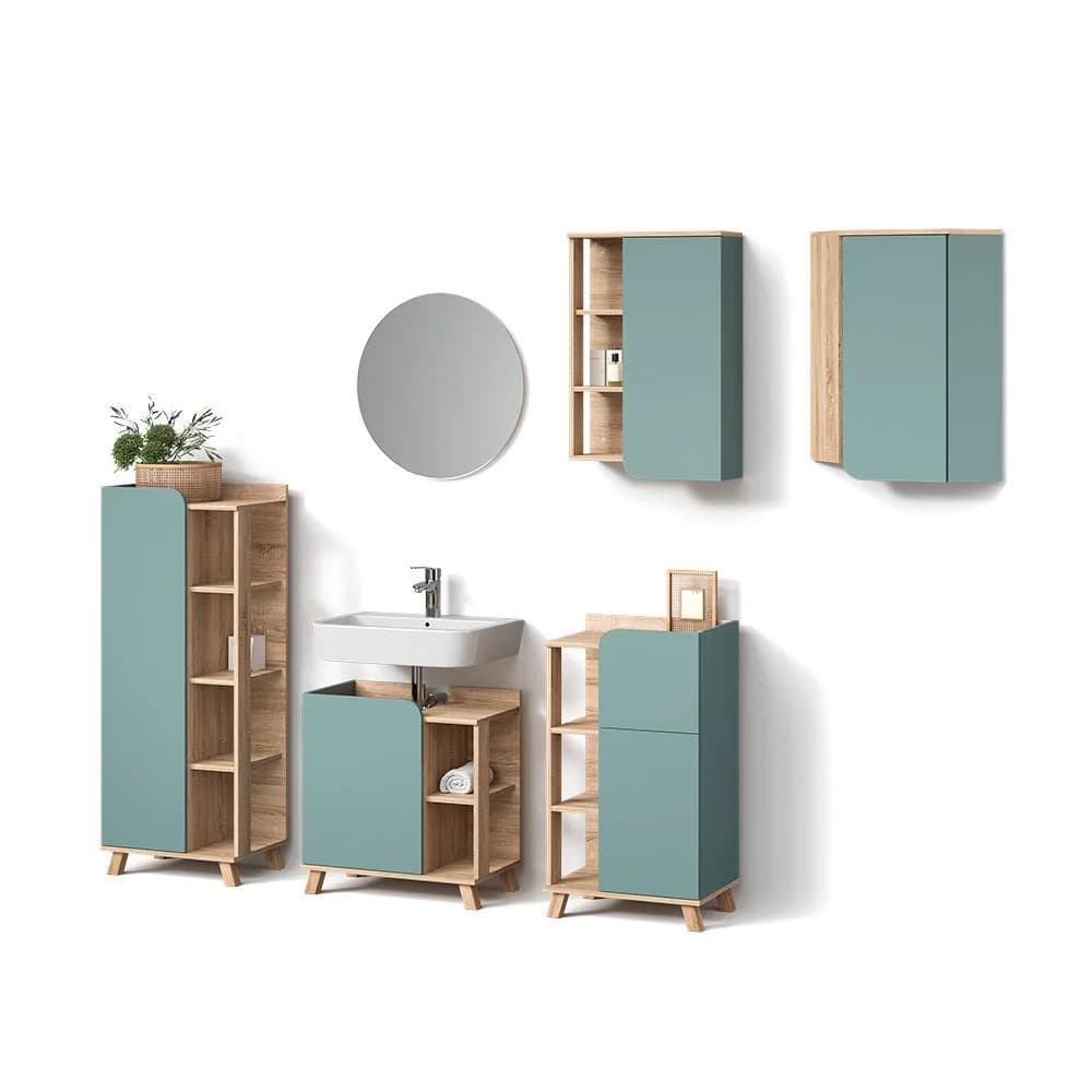 BADMÖBEL-SET Marano 6-teilig Blau-Grau