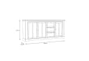 freiraum Sideboard ILOPPA 3 Türen 3 Schübe Schnee Eiche Dekor Bild 5