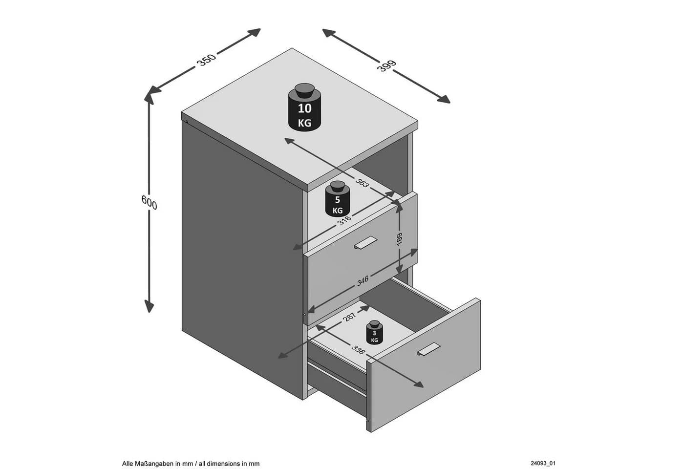 PREISBRECHER Nachttisch COLIMA 1 Sandeiche Dekor Modern - Bild 5