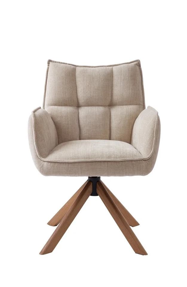 freiraum Armlehnstuhl Marilla 2er-Set drehbar beige Chenille