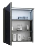 PREISBRECHER Badezimmerspiegelschrank Two LED mit Steckdose titan-grau/weiß Bild 1