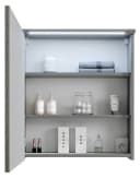 PREISBRECHER Badezimmerspiegelschrank Two LED mit Steckdose titan-grau/weiß Bild 4