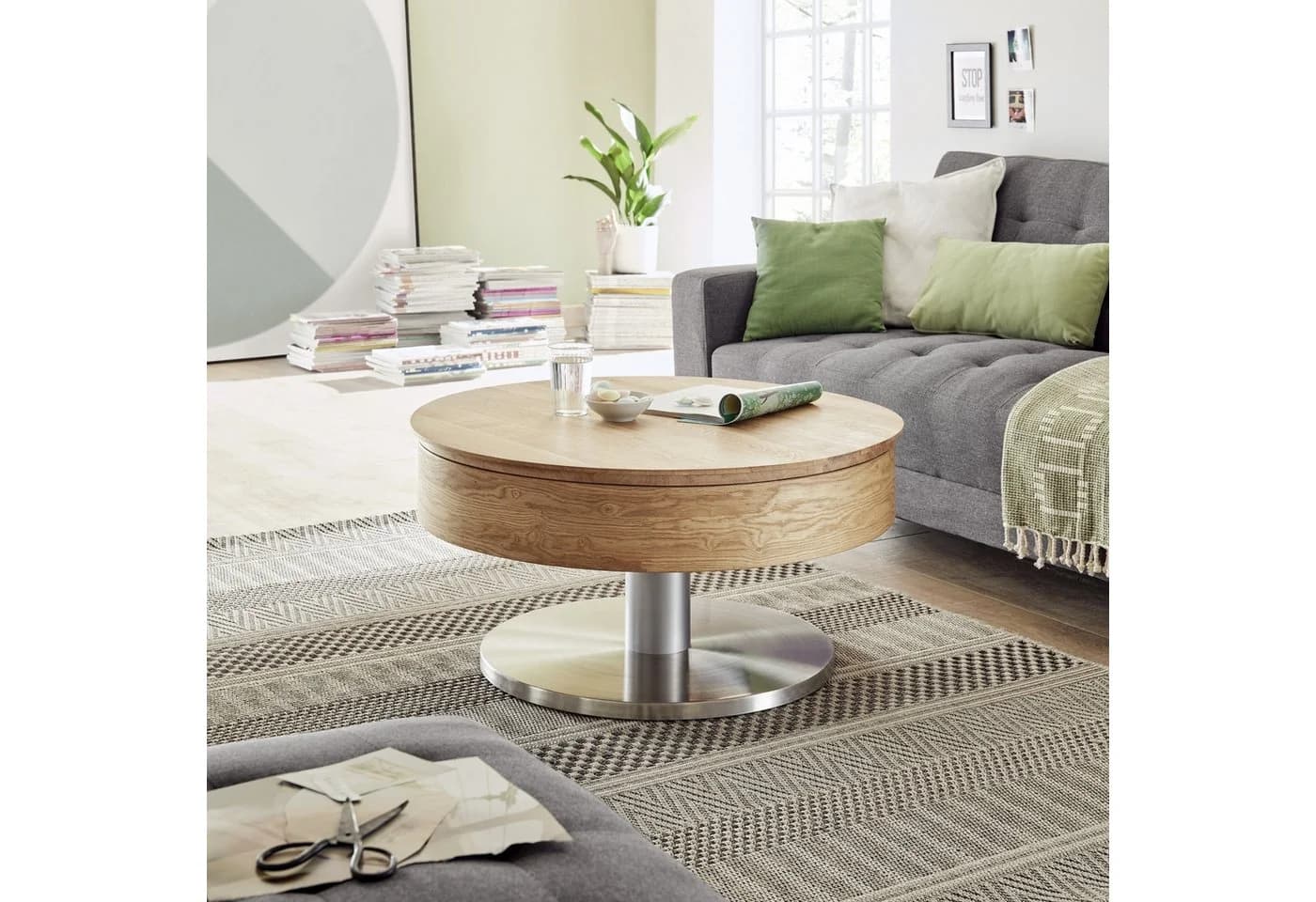 freiraum Couchtisch SUVA Asteiche furniert mit Stauraum