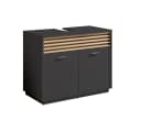 PREISBRECHER Waschbeckenunterschrank Liguria Anthrazit Eiche Dekor Bild 2